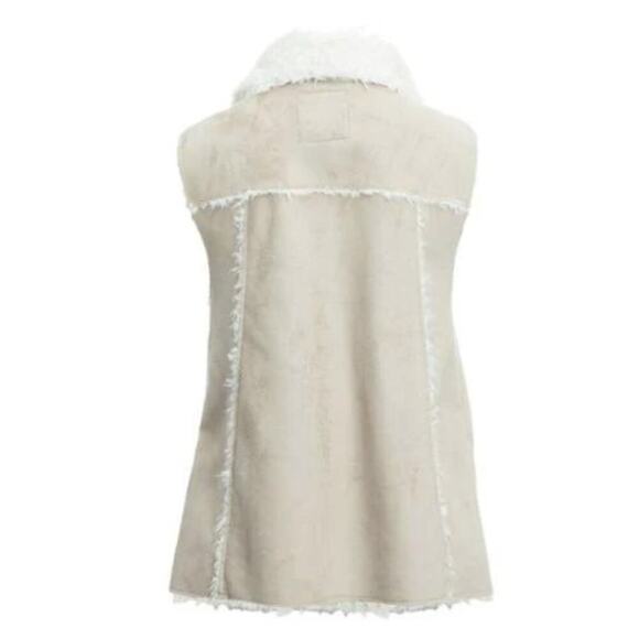 New Dylan by True Grit Women's Cozy Soft Shaggy Faux Suede Fur Vest - Picture 5 of 9